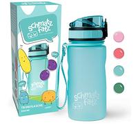 schmatzfatz Gourde Enfant 350 ml - Étanche avec Fermeture 1-Clic, Tritan Sans BPA et Sans Goût, Infuseur à Fruits, Anse de Transport, pour Crèche et Maternelle, Compatible Boissons Gazeuses