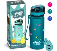 Schmatzfatz Gourde Sport, Bouteille d'Eau Sport qui Garde l'Eau Froide, Gourdes pour Adultes, Enfants, Gourde en Plastique Sans BPA, Etanches pour Homme, Femme, Gourde dEau, Sans Paille, 400ml, Bleu