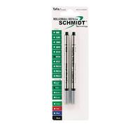 Schmidt 8126 Long Recharges sans capuchon de stylo à pointe fine 0,6 mm, Noir, Lot de 2 Blister (Sc58123)