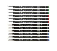 Schmidt 888 F Safety Lot de 12 recharges pour roller en céramique Vert/rouge/noir/bleu Pointe fine