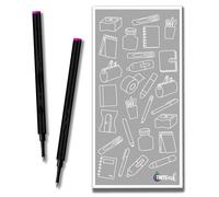 Schmidt 888 Lot de 2 recharges pour stylo roller Couleur et quantité au choix Livré avec enveloppe Tinte Ink (Magenta, 2)