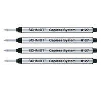 Schmidt: Grande Recharge Rollerball Capless S8127 Couleur: Bleu, Lot de 4.