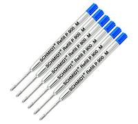 Schmidt P900 Parker Style recharge Bille Medium Point - 6 Count Blue Ink