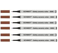 Schmidt: Recharge Rollerball Ceramic Tube Metal SRC 5888, Couleur: Noir, Lot de 6.