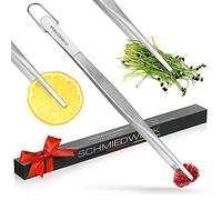 SCHMIEDWERK Pince de cuisine en acier inoxydable - 20 cm - Cuisiner - Griller - Cuisson - Broches décoratives avec œillet de suspension comme ustensile de cuisine