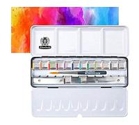 Schmincke Akademie - Boîte en métal contenant 14 demi-godets - Aquarelle académie + Da Vinci XS synthetic brush voyage