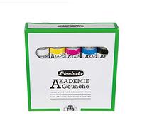 Schmincke - AKADEMIE® Gouache fine pour artistes, 5 tubes en 20 ml, 72 205 097, 5 couleurs de base dans un coffret en carton, couleurs opaques, mates et intenses, haute résistance à la lumière, mélanger, théorie des couleurs.