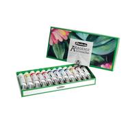 Schmincke Akademie Lot de 12 tubes de peinture Gouache en carton avec 12 tubes de 20 ml chacun, assortiment de base, peinture gouache fine, veloutée opaque, 72730097