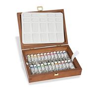 Schmincke – Coffret en bois HORADAM® Aquarell 24 aquarelles extra-fines, palette porcelaine 24x5 ml