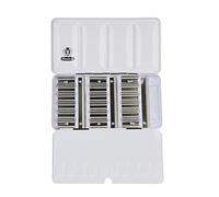 Schmincke - HORADAM® AQUARELL Coffret Vide pour 18 Tubes en 5 ML, 74 918 097, Coffret en métal Noire avec Palette de mélange, pour Un réassort Individuel de 18 Couleurs de Tubes HORADAM®.