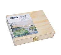 Schmincke - HORADAM® AQUARELL, Super Granulation Set "Plaine", 5 tubes en 15 ml, 74 867 097, coffret en bois, nuances très fortement granulantes, aquarelles extra-fines, super-granulantes