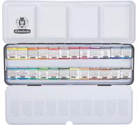 Schmincke Horadam Aquarelle Boîte de peinture métallique 24 x 1/2 godets 74 424 097