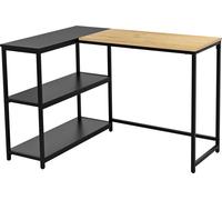 SchmitBureau d'angle t - 110x80x76cm - avec rangement -Reproduction chêne/noir