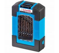 Schmith - Ensemble de Forets Metal au Cobalt - Meche Metal - Forets Polyvalents pour l’Acier Inoxydable, Résistant aux Acides, Résistant à la Chaleur, Fonte à Résistance Sup. à 900 N/mm² - 19 pièces