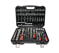 Ensemble d'outils Schmith : jeu de clés à douille, coffret à cliquet, coffret à clés à cliquet, 1/4", 3/8", 1/2", 182 pièces. Outils professionnels pour l'atelier, les bricoleurs et les mécaniciens