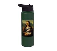 Schnauzer Mona Lisa - Maman Schnauzer Lover Schnauzer Stainless Steel Insulated Water Bottle