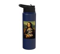 Schnauzer Mona Lisa - Maman Schnauzer Lover Schnauzer Stainless Steel Insulated Water Bottle