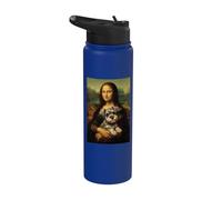Schnauzer Mona Lisa - Maman Schnauzer Lover Schnauzer Stainless Steel Insulated Water Bottle
