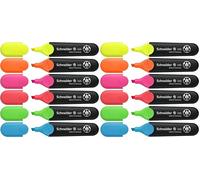 Schneider 115096 Pochette de 6 surligneurs Jaune/Orange/Rose/Vert/Rouge/Bleu (Lot de 2)