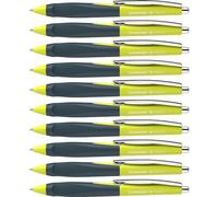 Schneider 135343 Haptify Lot de 10 stylos à bille, épaisseur de trait M, couleur de l'encre : bleue, jaune océan foncé