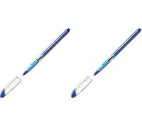 Schneider 151203 stylo à bille Slider Basic, modèle à capuchon, XB, bleu, couleur corps transparent, 1 pièce (Lot de 2)