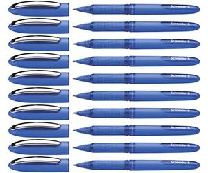 Schneider 183203 One Hybrid C (Stylos rollers à encre liquide, non rétractable, épaisseur de trait: 05 mm, Bleu) Lot de 10