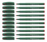 Schneider 187912 fibre stylo topw riter 147, 0,6 mm, rouge, lot de 10
