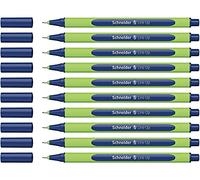Schneider 191023 Fineliner Line Up (épaisseur de trait 0,4 mm, en plastique biosourcé) bleu mystique, Lot de 10