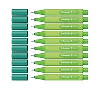 Schneider 191201 Fineliner de Link- it, Lot de 10, feutres de coloriage Marqueur pointe fine Standard blackf.-green