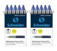 Schneider 2 X Boxes Of 5 Cartridges For Rollerball Pen 852 Medium Royal Blue