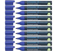 Schneider 230 Lot de 10 marqueurs permanents rechargeables 1-3 mm avec corps en aluminium (Bleu) (Import Royaume Uni)