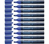 Schneider 233 Lot de 10 marqueurs permanents rechargeables 1+5 mm avec corps en aluminium (Bleu) (Import Royaume Uni)