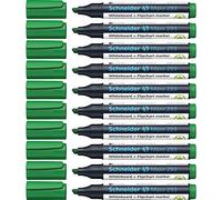 Schneider 293 Marqueur (pour tableau/chevalet, rechargeable, pointe 2+5 mm) Vert, Lot de 10