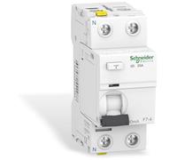 Schneider A9Z21225 Disjoncteur différentiel iID, 2P, 25A, 30mA Type A, Blanc