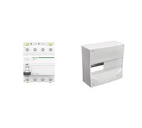 Schneider A9Z21440 Disjoncteur différentiel iID, 4P, 40A, 30mA type A, Blanc & Coffret électrique - Tableau électrique étanche - Coffret tableau - Module électrique