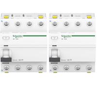 Schneider A9Z21463 Disjoncteur différentiel iID, 4P, 63A, 30mA Type A Blanc (Lot de 2)