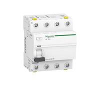 Schneider A9Z24463 Disjoncteur différentiel iID, 4P, 63A, 300mA Type A, Blanc