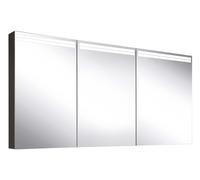Schneider ARANGA TW Armoire de toilette avec éclairage, 3 portes 50/50/50, 1495x120x700mm, bandeaux lumineux en haut, 160.551.01.41, Exécution: norme CH/corps noir mat, paroi arrière réfléchissante