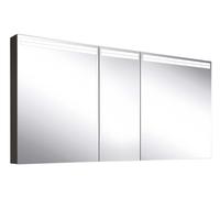 Schneider ARANGA TW Armoire de toilette avec éclairage, 3 portes 60/30/60cm, 1495x120x700mm, bandeaux lumineux en haut, 160.550.02.41, Exécution: norme UE/corps noir mat, paroi arrière réfléchissante
