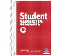 Schneider Baier &College Bloc étudiant à spirale, 4 pièces, 70 g/m ² format A4, quadrillé, 80