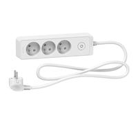Bloc multiprise 3 prises 2P+T - blanc - Schneider