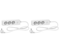 Schneider - Bloc multiprises 3 Prises 2P+T 1,5m - Blanc (Lot de 2)