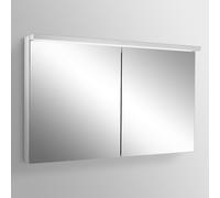 Schneider BORDO TW Armoire de toilette avec éclairage LED, 2 portes, 139,5x72,6x17,8cm, 188.140.02.50, Exécution: norme UE/corps argent anodisÃ©