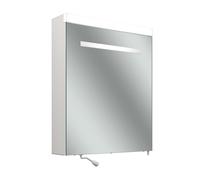 Schneider CARE LED armoire de toilette, 595x727mm, charnières à gauche, éclairage en haut, 2 prises de courant à droite à lextérieur en bas, 193.261.02.02, Exécution: norme UE/corps blanc/4000K