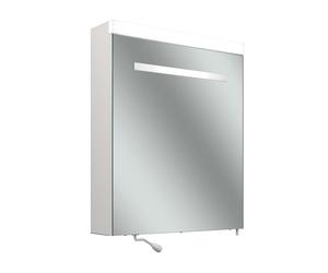 Schneider CARE LED armoire de toilette, 595x727mm, charnières à gauche, éclairage en haut, 2 prises de courant à droite à lextérieur en bas, avec distributeur, 193.263.02.02, Exécution: norme UE/corps