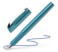 Schneider Ceod Shiny 168657 Stylo plume pour droitier et gaucher, plume M, avec cartouche d'encre bleu roi, bleu sarcelle