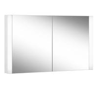 Schneider EASY LED Armoire de toilette avec éclairage LED, 2 portes à double miroir, 100x70x14cm, 175.100.02.0201, Exécution: norme UE/corps blanc/3000K