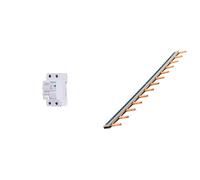 Schneider Electric 1334359 SCHN Resi9 Disjoncteur de Courant résiduel 1P+N 40A 30mA Type A, Blanc & Zenitech Peigne 13 modules noir/blanc longueur 220mm