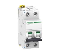 Schneider Electric A9F74101 Interrupteur automatique magnétothermique iC60n, 1P, 1 A Courbe C Blanc, 20A, blanc, 1