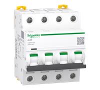 disjoncteur schneider ic60h - 4 pôles - 63 ampères - courbe c - schneider electric a9f87463